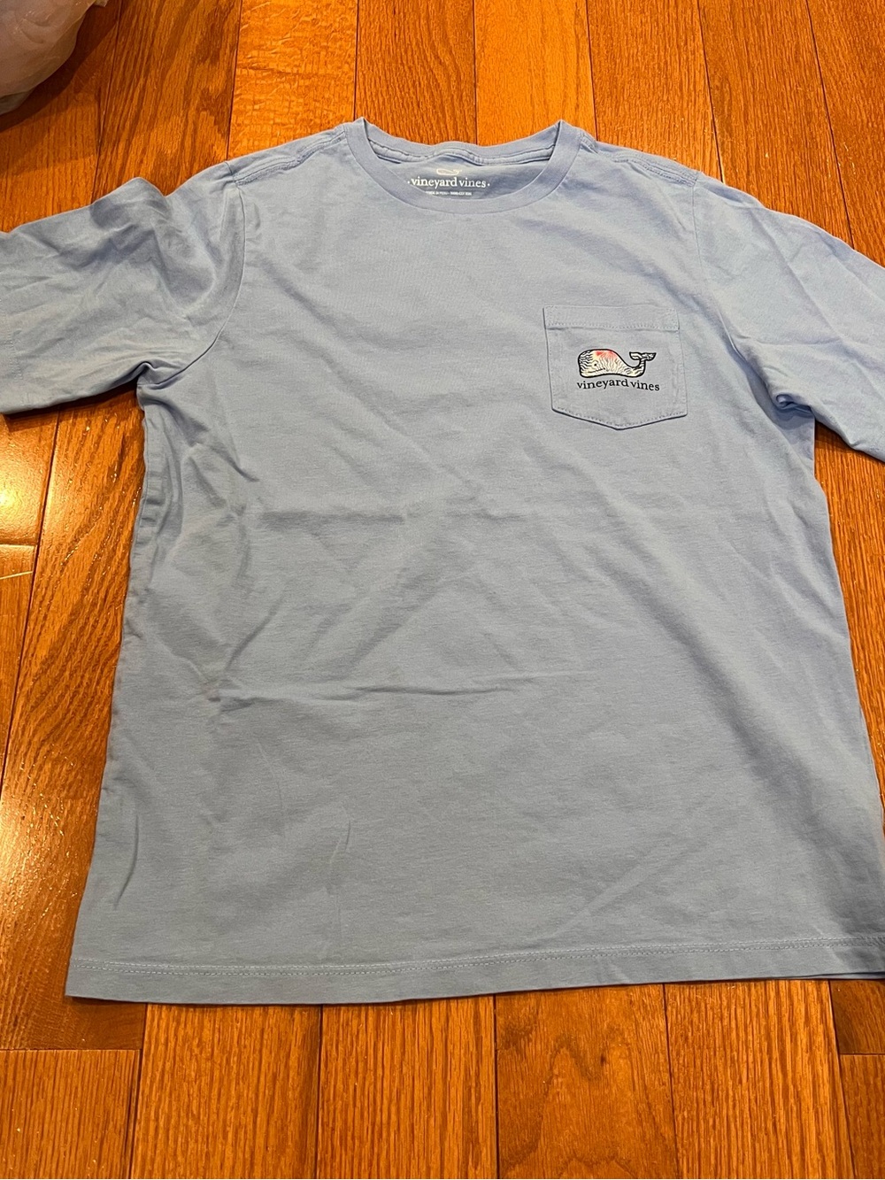 Vineyard Vines Girls Whale Blue Short-Sleeve Pocket Tee T Shirt S Small 8-10